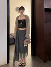 SWAYING 25 Early Autumn Irregular Hem Wool Skirt SW-SW25PF3B08C2-SH Dark Gray